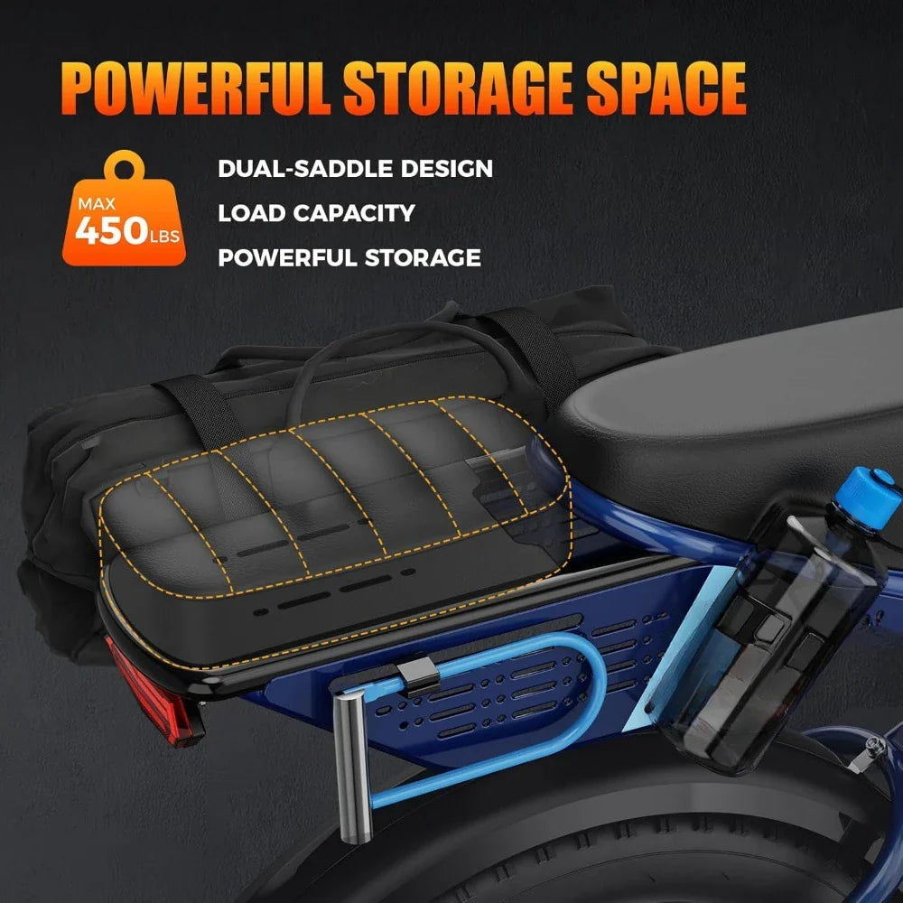 1200W Peak Electric Bike - Powerful 20-Inch Motor