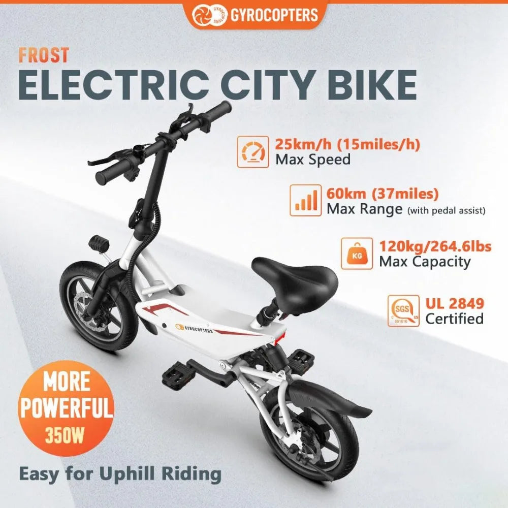 DUTRIEUX Folding Electric Bike - 350W Motor, Compact Design