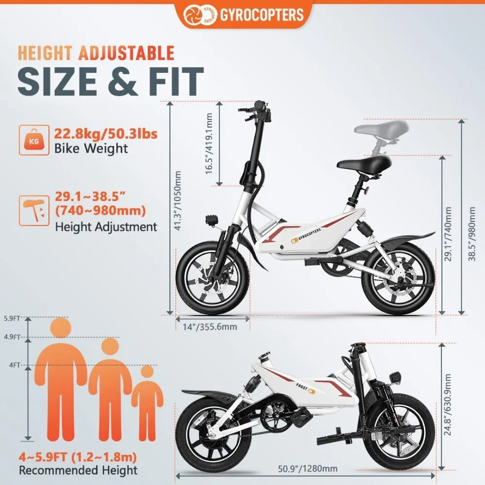 DUTRIEUX Folding Electric Bike - 350W Motor, Compact Design
