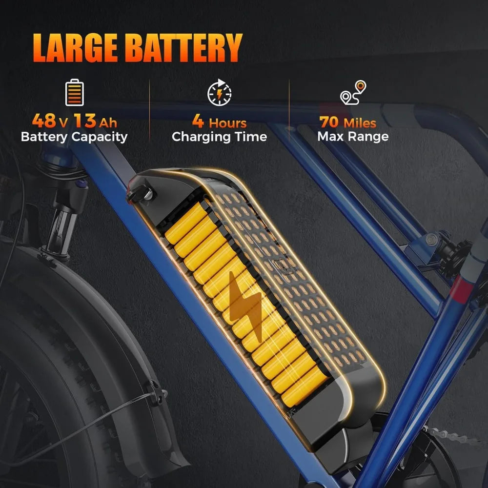 1200W Peak Electric Bike - Powerful 20-Inch Motor