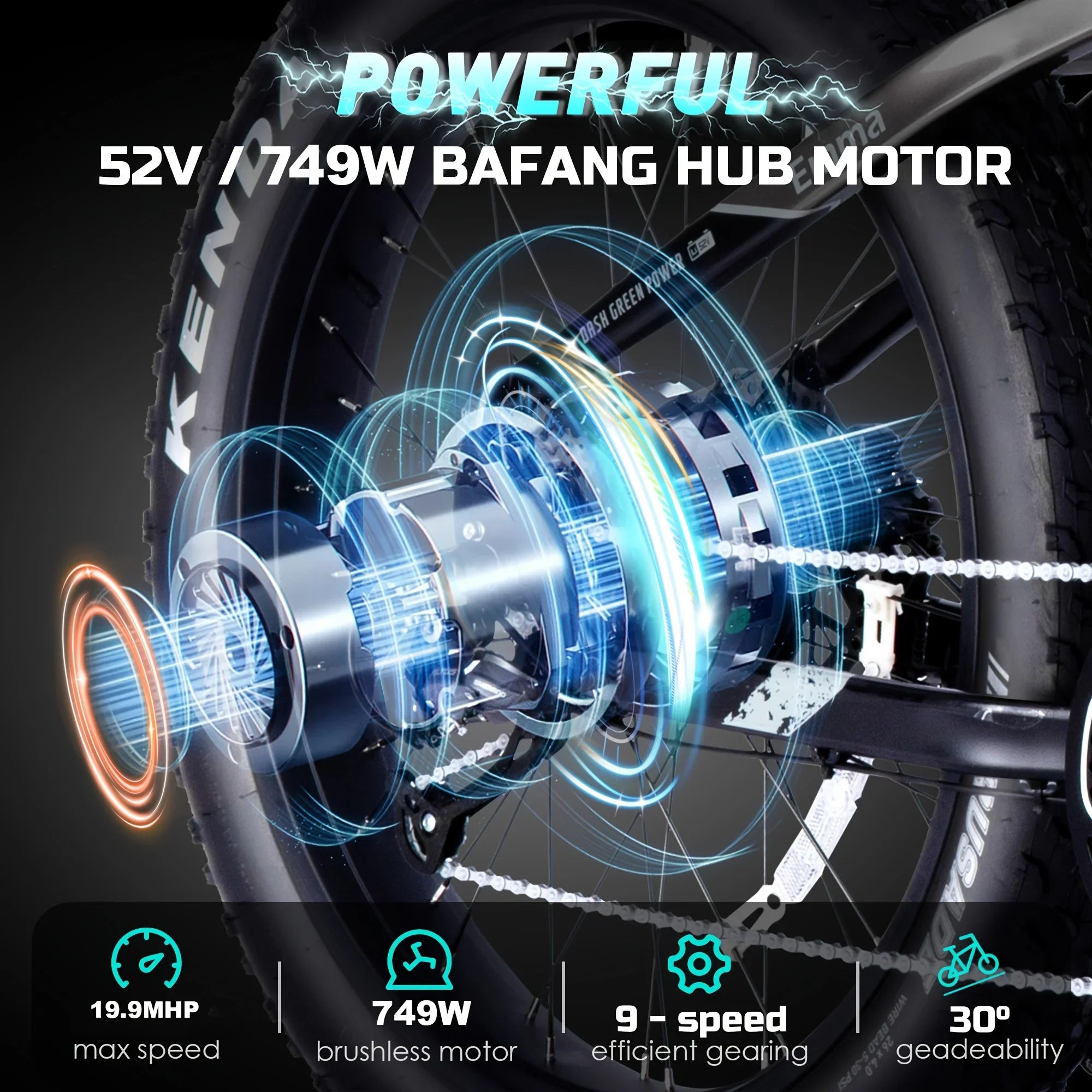 52V 750W Adult eBike - 17AH Battery, Top Speed 32km/h