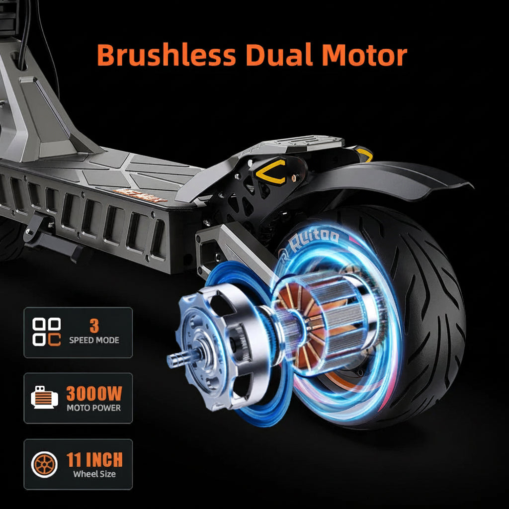 Ruitoo M6Max Dual Motor 3000W Electric Scooter - Fast & Foldable